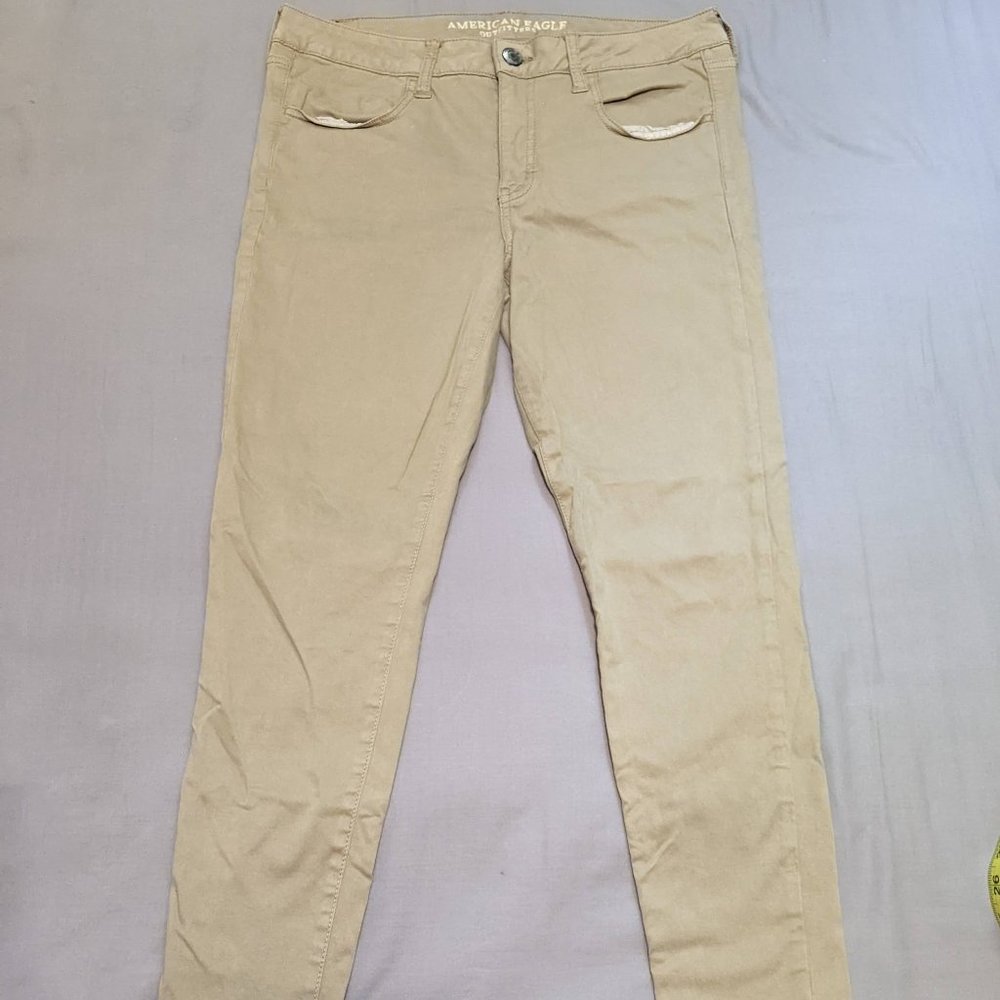 American Eagle Khaki Tan Jeggings Size 12 Short Super Super Stretch X